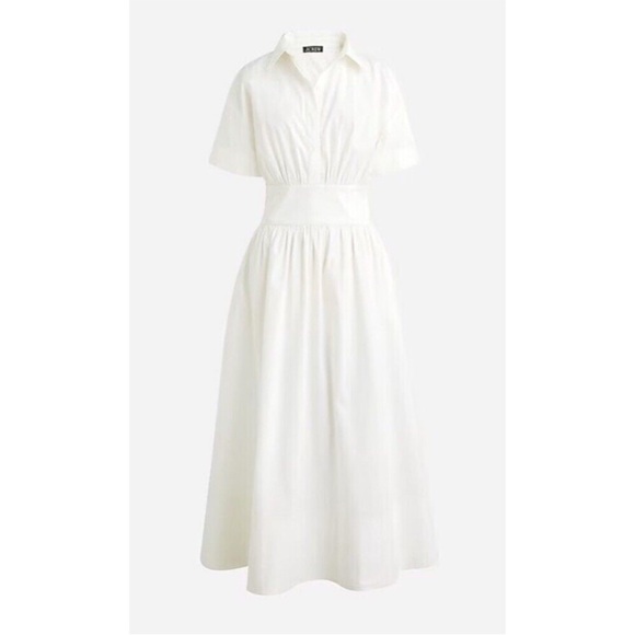 NWOT J Crew White Cotton Dress Size 8 - Picture 2 of 9